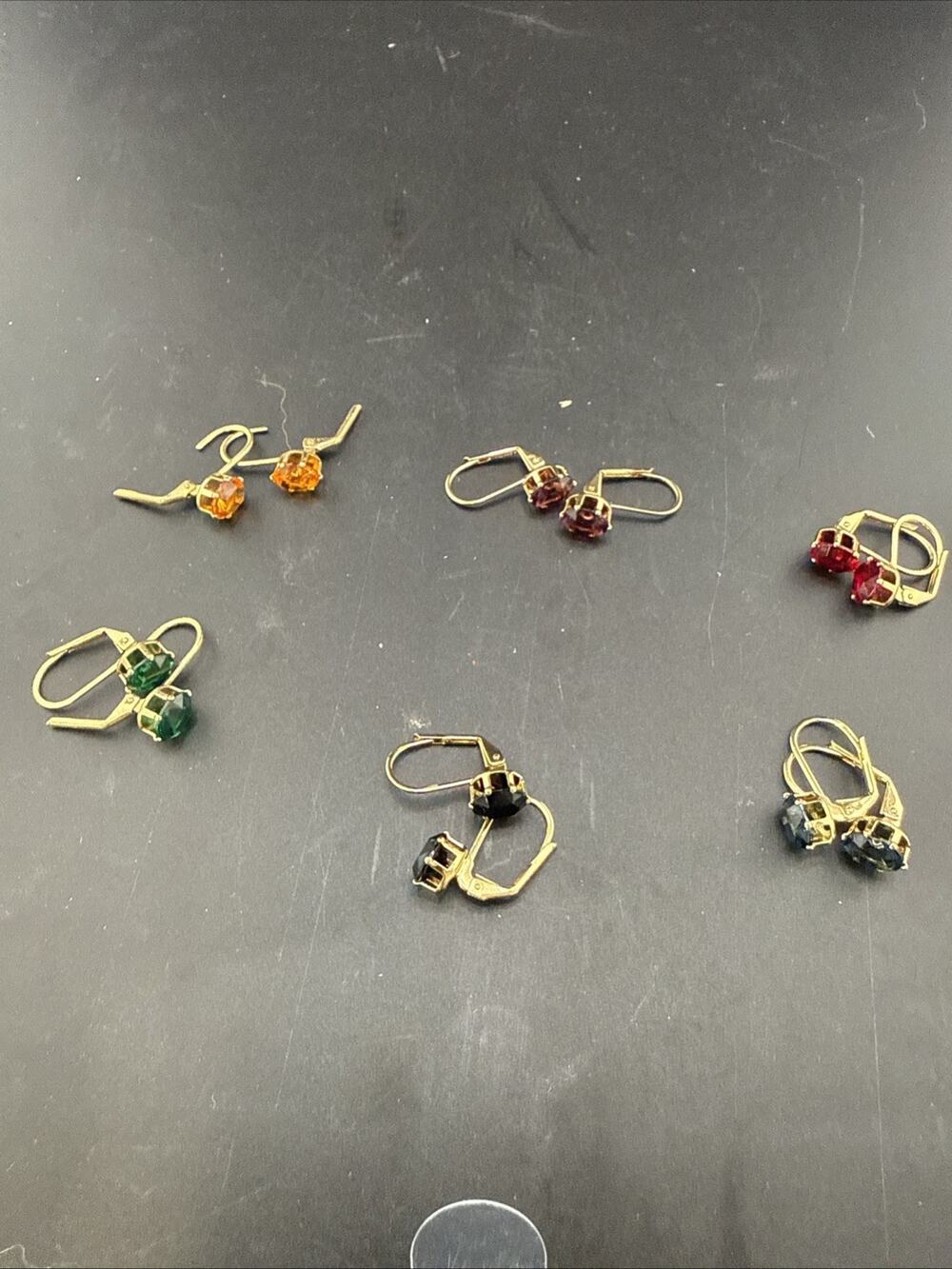 Lot Of 6 Gold Toned Fashion Earrings